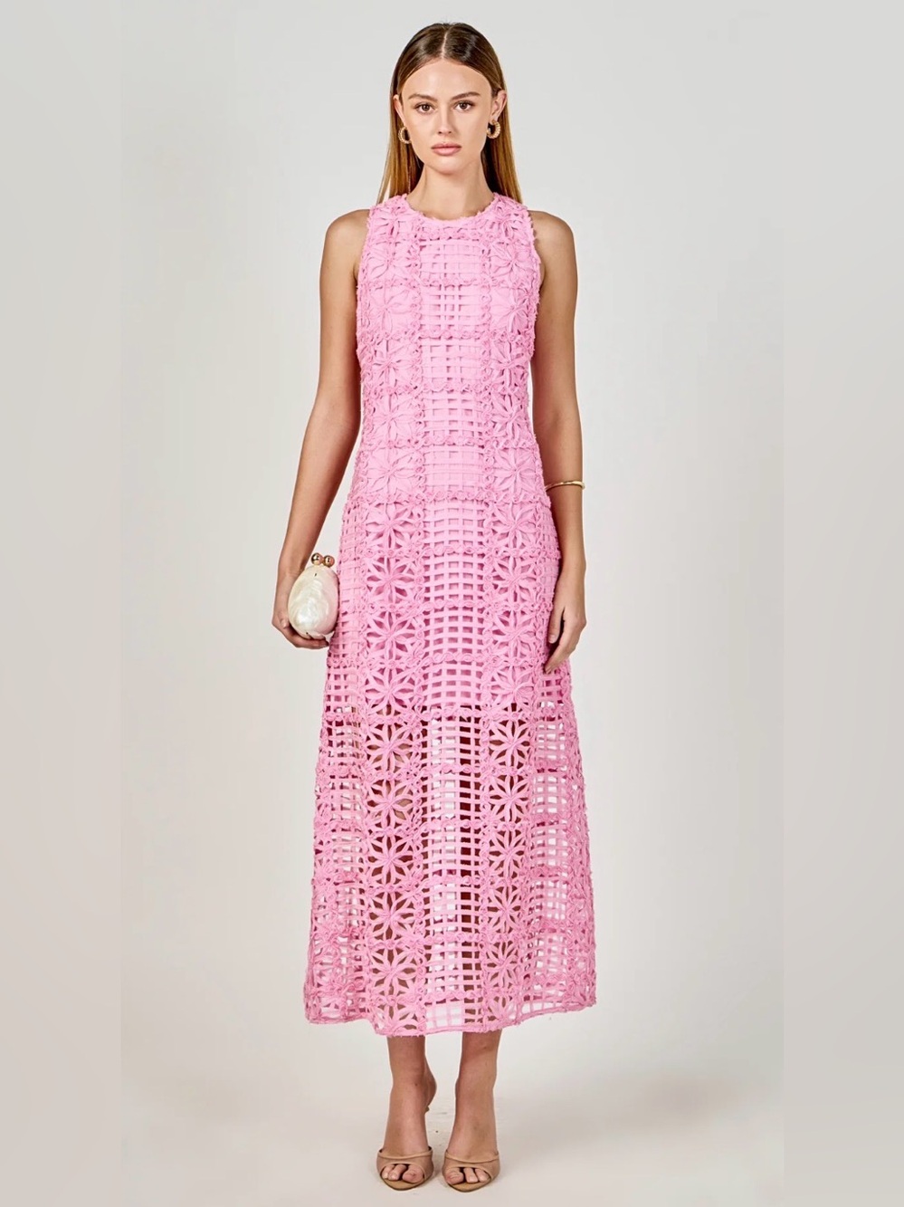 Endless Rose Pink Textured Sleeveless Maxi Dress
